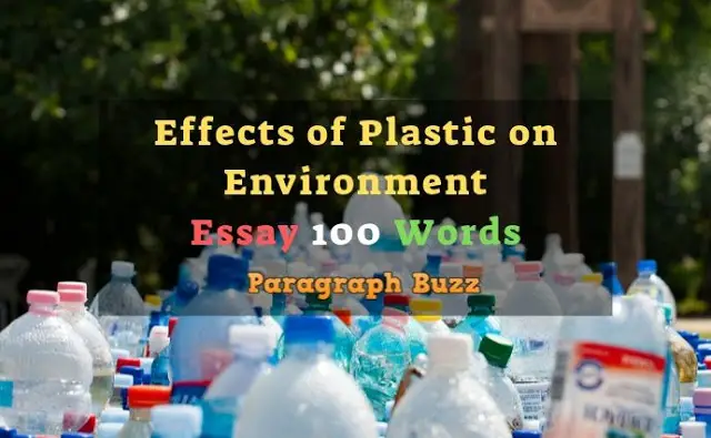 Effects of Plastic on Environment Essay 150 Words